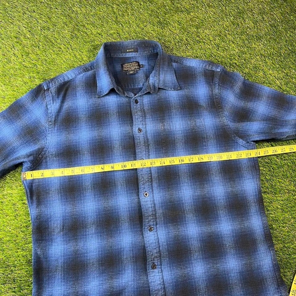 Pendleton Mason blue plaid button up shirt Size XL - Picture 4 of 6